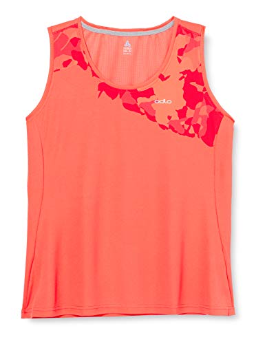 Odlo Singlet Just One Primavera Camiseta, Mujer, Coral Caliente, XL