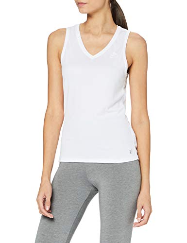 Odlo SUW Top V de Neck Singlet Active F de Dry Light Unterhemd, Mujer, 140931, Blanco, Extra-Small