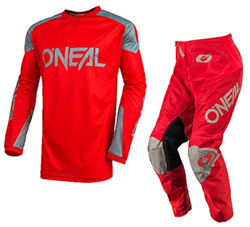 Oneal Matrix 2019 adulto MX motocicleta ATV Quad Dirt Bike Enduro motocross Gear ropa protectora Off Road Race Suit (rojo) – ROJO: TOP (S) – PANT 28"