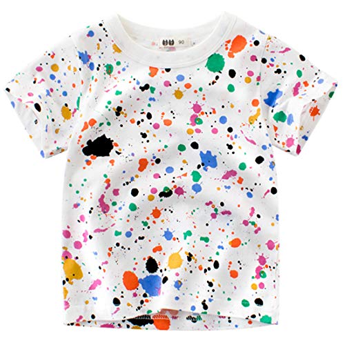 Oyoden Camisetas Manga Corta Niño Dibujos Animados Tops Bebé Verano Algodón Blusa 1-7 Años(4-5 años, Multicolor)