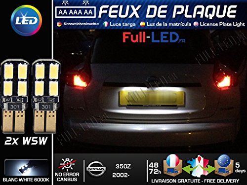 Pack Bombillas LED iluminación placa para Nissan 350Z