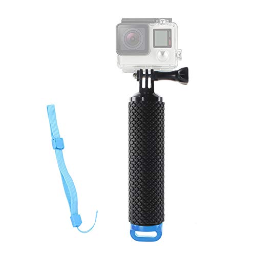 Palo Flotante,Flotador Empuñadura Soporte Agua Impermeable Cámara Grip para Hero 5/3 4 Session Compatible con 3 Panasonic Lumix Nikon Cámara Deportiva con Ajustable Muñequera Screw Azul