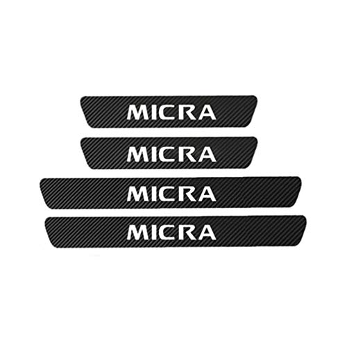 Para Nissan Micra K11 K12 K13 K14 Protector de umbral de puerta Etiqueta de fibra de carbono Protector de entrada de puerta Placa de desgaste de umbral de puerta Pegatinas Accesorios de automóvil