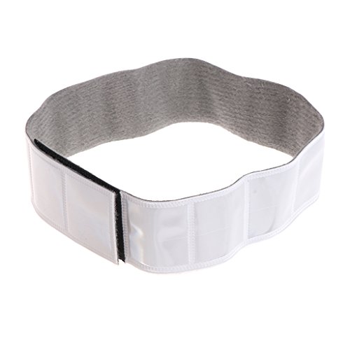 qiuxiaoaa Brazalete para Ciclismo Reflectante Correr al Aire Libre Cinturón de Seguridad Muñeca Pierna Correas útiles Montar Cinturón Reflectante Plata Blanco