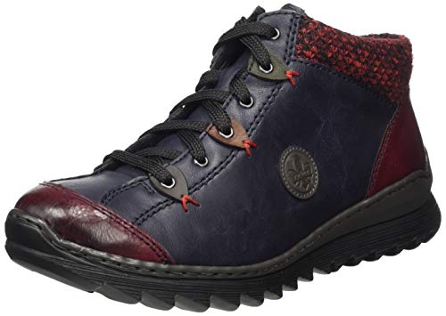 Rieker Herbst/Winter, Zapatillas Altas Mujer, Azul (Wine/Navy/Graphit/Brandy/Forest/Rot-Schwarz 37), 38 EU