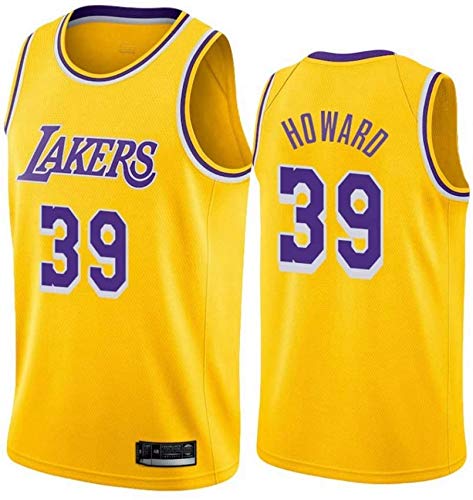 Ropa Jerseys de baloncesto para hombres, Los Ángeles Lakers # 39 Dwight Howard NBA verano suelto y transpirable camisetas Chalecos Casual Baloncesto Uniformes Deportes Tops, Amarillo, M (170 ~ 175cm)