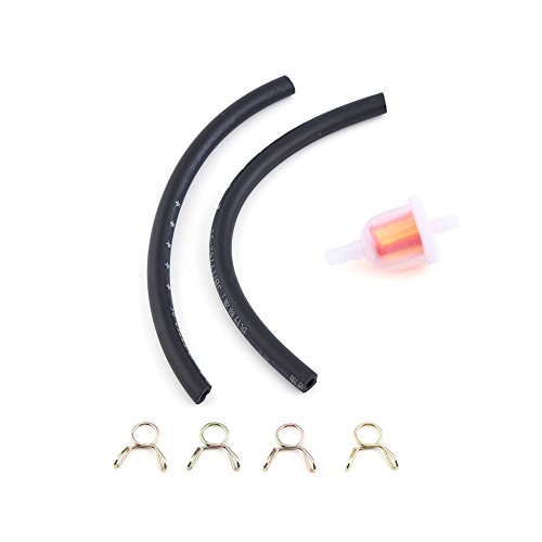 ROSEBEAR Oil Filters Accessories,1x 6mm Plastic Clear Oil Filter Universal Motorcycle Gasoline Engine in-Line Fuel Filter Kit with Fuel Lines Hose Tubing Clips