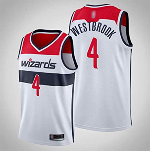 rzoizwko Gym Quick, Camisetas de la NBA de Baloncesto, Camiseta de la NBA Washington Wizards 4# Russell Westbrook - Chaleco Suelto de Baloncesto de Secado