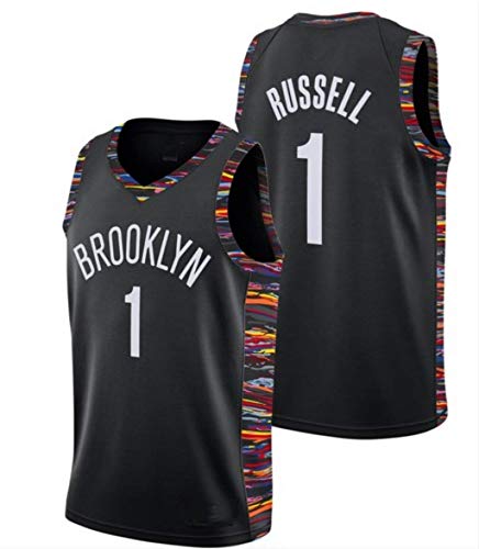 SansFin D'Angelo Russell, Camiseta de Baloncesto, Net, City Edition, Nuevo Tejido Bordado, Ropa Deportiva Swag