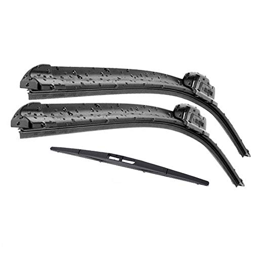 SAXTZDS Juego de escobillas de limpiaparabrisas Delanteras y traseras de 24"+16" +14"para Mazda 2 DY 2002-2007