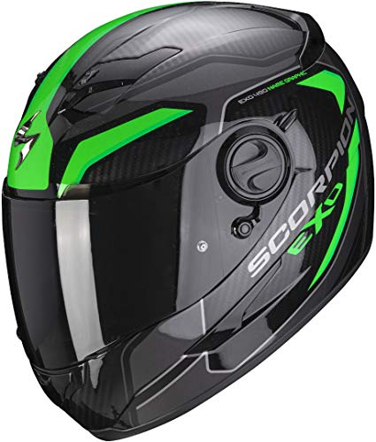 Scorpion EXO-490 Supernova Casco, Unisexo, Negro-Verde, M