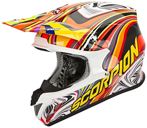 Scorpion VX de 20 Air SYM Cross Casco – Neon Rojo Multicolor