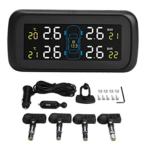 Sistema de Control de Presión de Neumáticos TPMS para Automóvil, Cargador USB para Encendedor de Cigarrillos LCD, Sensor Interno 4, IP5K4K