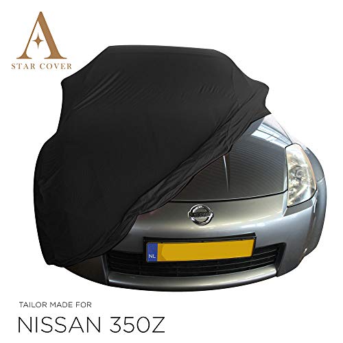 Star Cover Fundas DE Coche para EL Interior Compatible con Nissan 350Z Roadster | Negro Cubierta | Lona Garaje para Auto | Funda DESCAPOTABLE, Veterano, Coche Deportivo | Entrega RÁPIDA