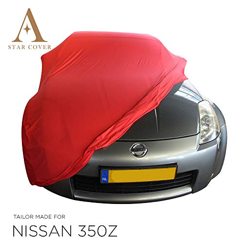 Star Cover Fundas DE Coche para EL Interior Compatible con Nissan 350Z Roadster | Rojo Cubierta | Lona Garaje para Auto | Funda DESCAPOTABLE, Veterano, Coche Deportivo | Entrega RÁPIDA