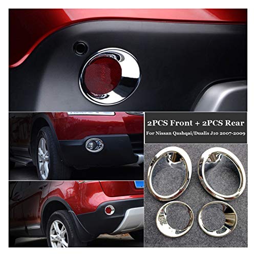 Sun Can 4PCS / Set Front Front TRASTE Fog Light Cover Chrome PLAZADO ABS PLÁSTICO Ajuste para Nissan Qashqai/DUALIS J10 2007-2009 Accesorio