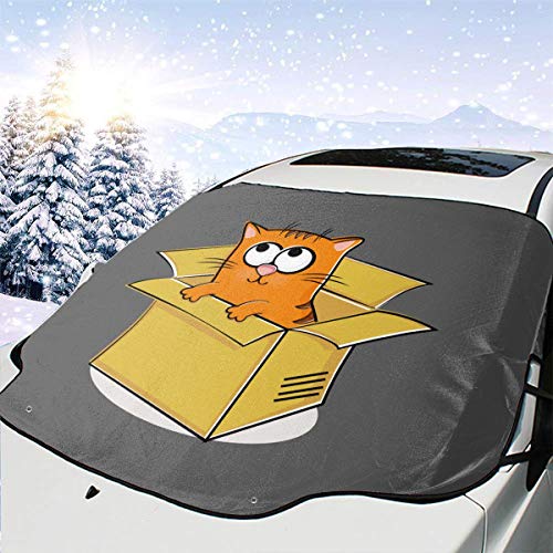Sunny R Nice Kitten Car Front Windshield Snow Cover Protección contra la Nieve y el Hielo en Invierno para Minivan de Vehículos Automotores 58×46.5 Pulgada