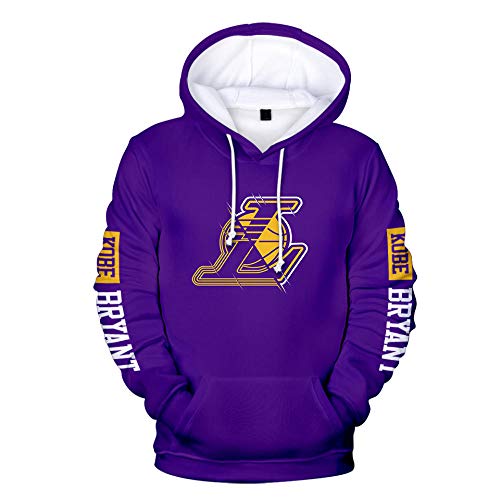 TAPESTRYDA Sudadera con Capucha De Baloncesto, NBA Lakers 24# Kobe Bryant Ropa Deportiva De Baloncesto Sudadera Suelta Moda Adolescente-S