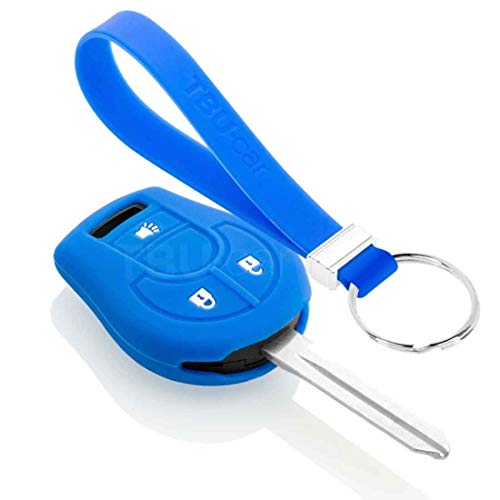 TBU car Funda Carcasa Llave Compatible con Nissan - Funda de Silicona - Cover de Llave Coche - Azul