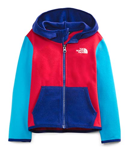 The North Face Toddler Glacier Full Zip Hoodie, TNF Red/Meridian Blue, 3T