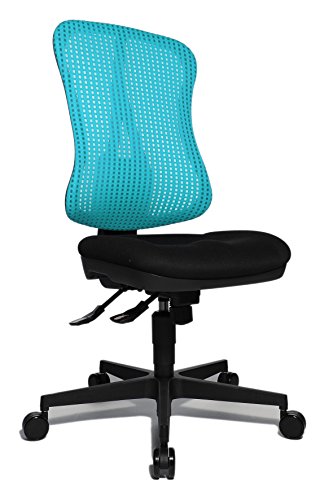 Topstar Head Point SY – Silla de Oficina giratoria, plástico, Tela, Hellblau-türkis/Schwarz, 70 x 47 x 113 cm