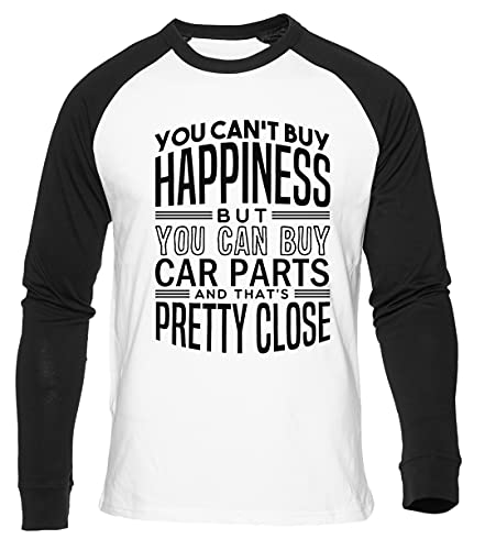 Toy Can't Buy Happiness Can Car Parts Camiseta De Béisbol Blanca para Hombre Mujer Unisex Manga Larga Cuello Redondo White Baseball Tshirt Unisex L