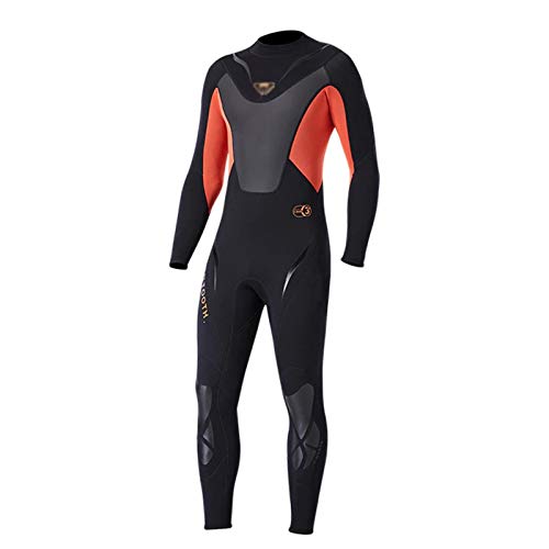 Traje De Neopreno De 3 Mm para Hombre De Cuerpo Completo, Traje De Buceo para Surf, Natación, Traje Húmedo para Buceo En Agua Fría (Color : Orange, Size : XXL)