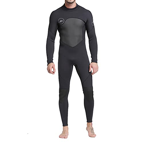 Traje De Neopreno del Cuerpo Completo De Los Hombres, 3mm Hombres Neopreno Mangas Largas Traje De Buceo Nadar Scuba Buceo Snorkeling Surfing Naranja (Color : Black, Size : L)