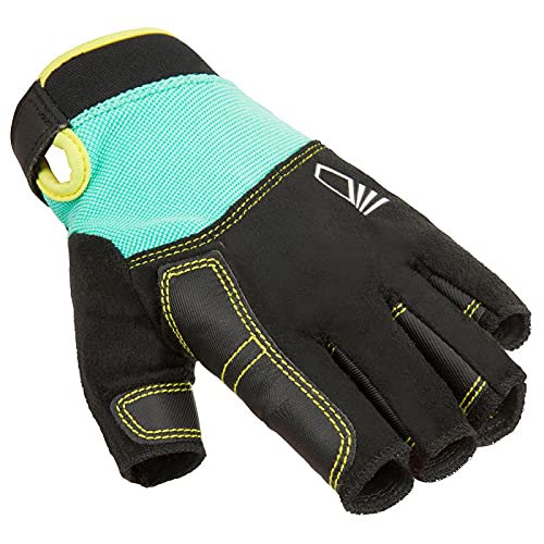 Tribord de los niños Guantes sin Dedos de Vela 500 - Verde/Negro Negro 12 años