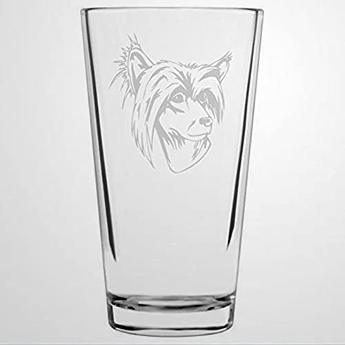 Vaso de bebida con diseño de crestado chino (logotipo alternativo) con diseño de perro, 16 onzas, para cócteles de cerveza y zumo de agua, 16 onzas