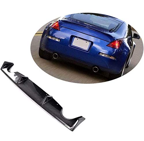 XTT Difusor Trasero para Nissan 350Z 2 Puertas 2003-2006 Fibra de Carbono CF Textura Parachoques Trasero Difusor de Labios Spoiler Body Kit Negro