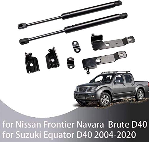 YBNB Cubierta Delantera del Motor de 2 Piezas, puntales de elevación del capó, Brazo de Soporte del Manillar, Amortiguador hidráulico de Gas, para Nissan Frontier Navara D40 2004-2018 para Pathfi