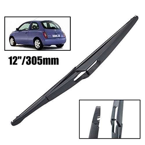 Yubingqin Limpiaparabrisas 12"Cuchilla de limpiaparabrisas Trasera para Nissan Micra K12 11.2002-05.2005 Ventana Trasera del Parabrisas del Parabrisas