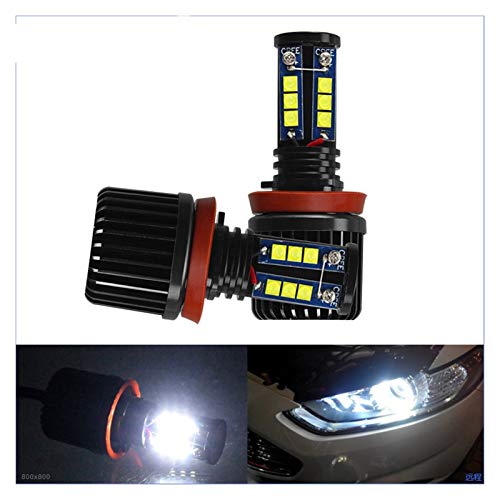 YULUBAIHUO Nuevo 2 unids 120W H8 LED Ángel Ojos Halo Anillo Bombillas HID Xenon White Fit para BMW E60 E61 E71 E70 E90 E91 X5 X6