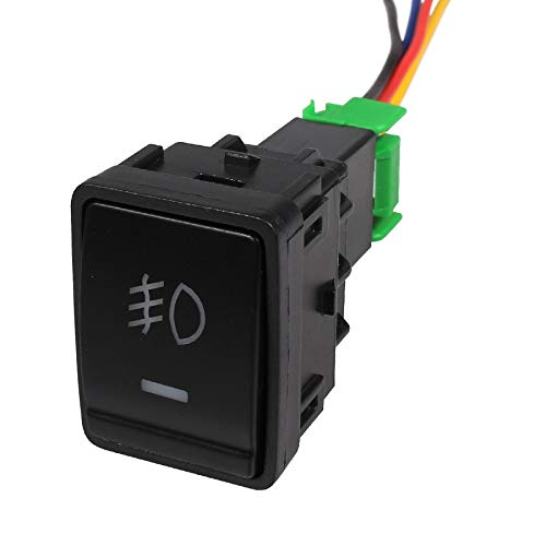 YuQiLin Interruptor de Luces antiniebla para Coche de 1 Uds con Cable, Interruptor de botón de Encendido y Apagado de 5 Pines/Apto para -Nissan X-Trail Qashqai Tiida/Luces antiniebla