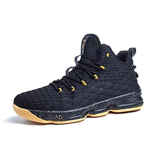 Zapatos Hombre Deporte de Baloncesto Sneakers de Malla para Correr Zapatillas Antideslizantes Negro Rojo Champán Verde Brillante 36-46 Oro Negro 36