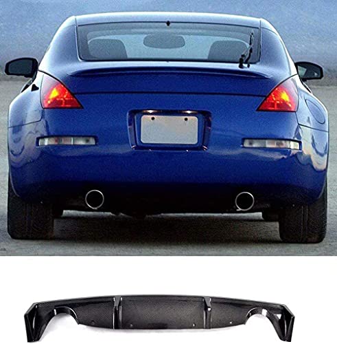 ZQADTU Parachoques de Coche para Nissan 350Z 2 Puertas 2003-2006 Fibra de Carbono, Textura Negra, Parachoques Trasero, difusor de Labios, alerón