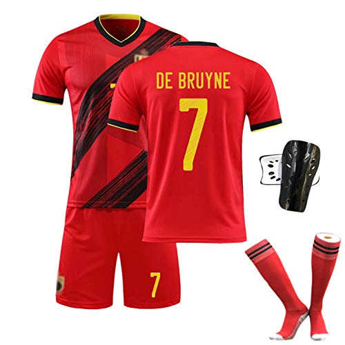 ZQYDUU Deportes De 2 Piezas Traje Bélgica Equipo Camisa De Fútbol,7 De Bruyne 9 T.Hazard 10 E.Hazard Camisa De Manga Corta para Hombre+Pantalones Traje Deportivo Traje Fitn No 7-22