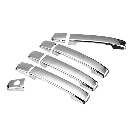 ZXZCV 70524 9 PCS/Set Chrome PLÁSTICO PUERTURO DE Puertas Exterior Cubierta Ajuste para Nissan NAVARA D40 2005 2006 2007 2009 2009 2011 2012 2012 2013 2014 2015 2015