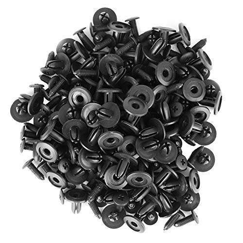 100 Piezas Coche De Plástico Remaches Cuerpo Del Coche Empuje De Plástico Pin Pin Remaches Sujetadores, Negro 6mm Agujero Dia Guardabarros Parachoques Push Pin Clip