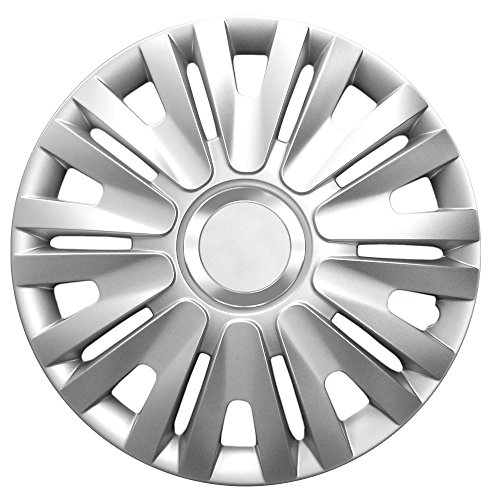 14 pulgadas tapacubos Delta Silver (Plata con anillo cromado). Tapacubos apto para Opel Vehículos