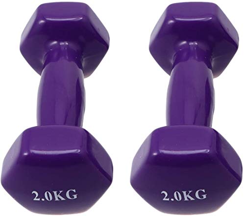 2 mancuernas de fitness de 2 kg Par de mancuernas ligeras, pesadas para hombres y mujeres, pesas, gimnasio, de ejercicios para la fuerza, impermeables y antideslizantes