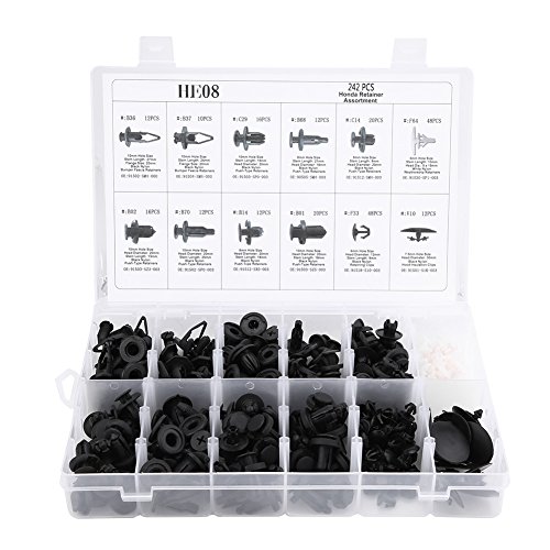 240pcs 12 tamaños HE08 Clips de ajuste del parachoques del coche Kit de retenes del remache del cuerpo Surtido de retenedores de remaches de plástico automático