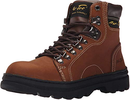 Ad Tec - Botas de senderismo clásicas para hombre, puntera de acero, suela resistente al aceite, perfectas para interiores y exteriores, marrón (Crazy Horse), 42 EU