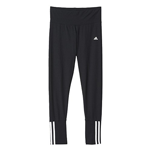 adidas Essentials Mid 3S Tight Pantalón Capri, Mujer, Negro/Blanco, L