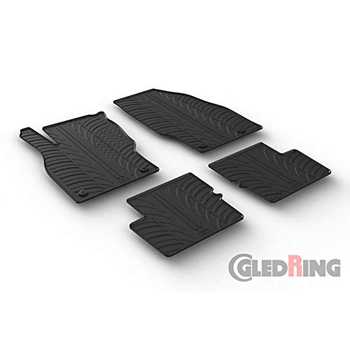 Alfombrillas de Goma Compatible con Opel Corsa E 5-Puertas 2014-2019 (Perfil T 4-Partes + Clips de Montaje)