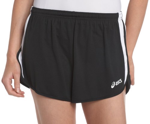 ASICS Mujeres Medley 1/2 Split Running Short, negro / blanco, X-Small