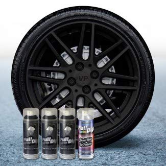 AutoFullCar Pack Llantas 3 Sprays Full Dip Negro con Proteccion Mate