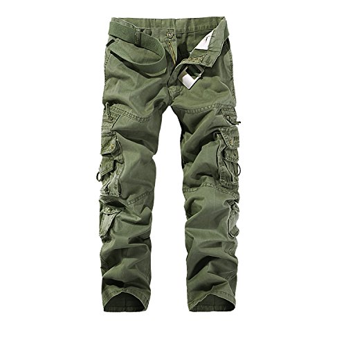 AYG Pantalon Cargo Hombre Mens Cargo Pants(Army Green,30)