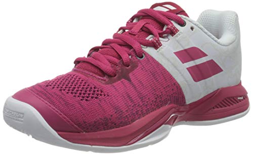 BABOLAT Propulse Blast Clay Women, Zapatillas de Tenis Mujer, White/Vivacious Red, 37 EU